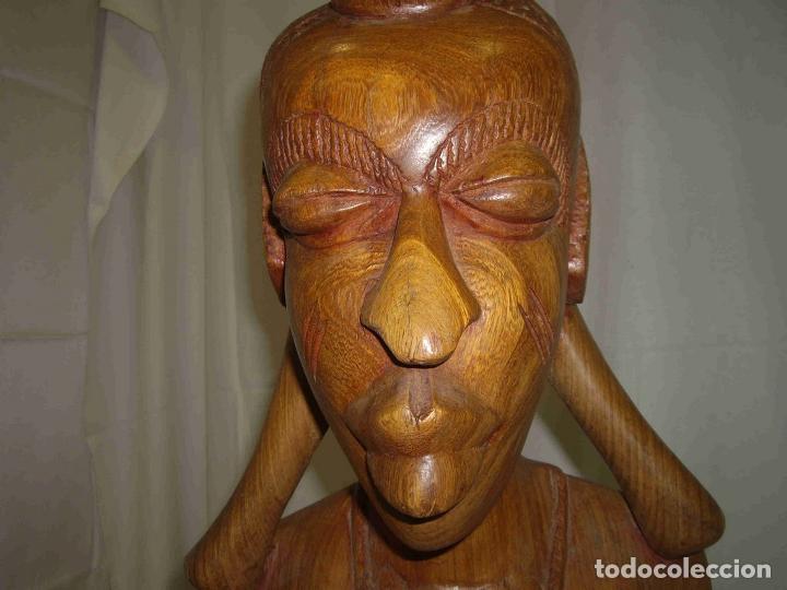 Antig&uuml;edades: BUSTO MUJER MADERA ROJA - Foto 6