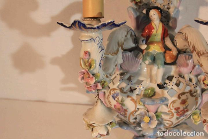 Antig&uuml;edades: LAMPARA PARED PORCELANA - Foto 4