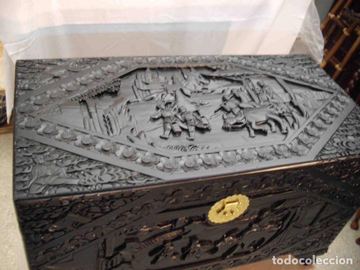 Antig&uuml;edades: BA&Uacute;L ALCANFOR LACADO NEGRO A - Foto 5