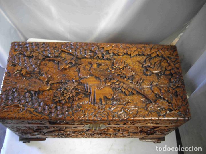 Antig&uuml;edades: ARCA TALLADA FAISANES OSCURA - Foto 4