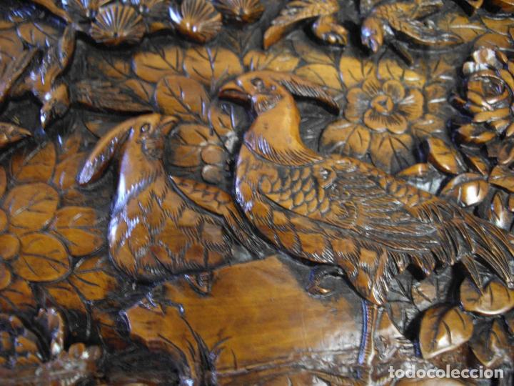 Antig&uuml;edades: ARCA TALLADA FAISANES OSCURA - Foto 5