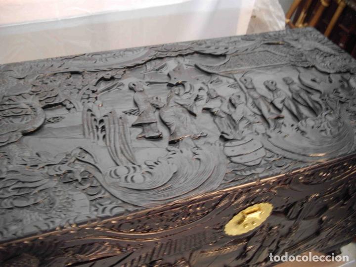 Antig&uuml;edades: BA&Uacute;L ALCANFOR LACADO NEGRO B - Foto 4