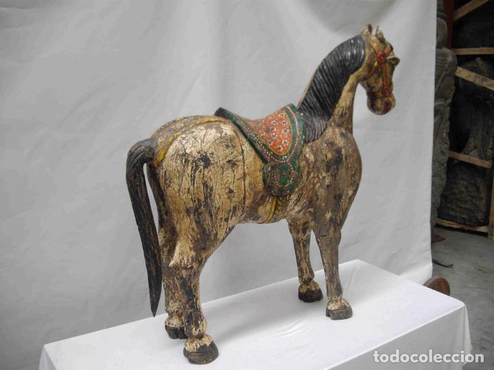 Antig&uuml;edades: CABALLO MADERA 4 PIEZAS - Foto 2
