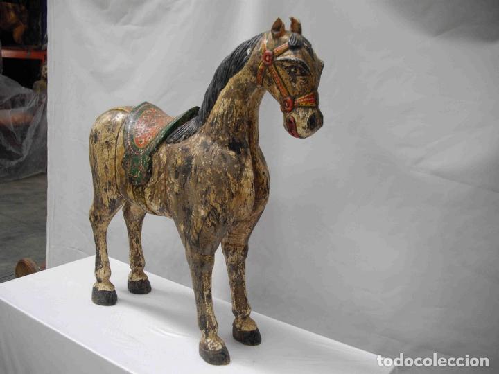 Antig&uuml;edades: CABALLO MADERA 4 PIEZAS - Foto 3