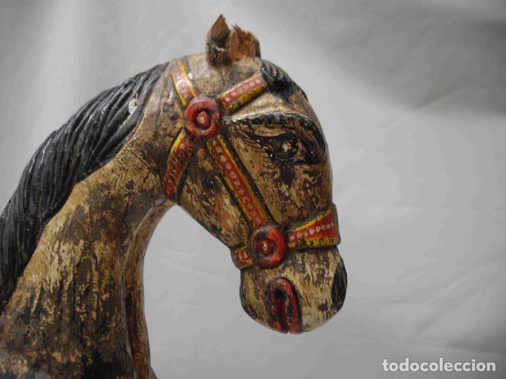 Antig&uuml;edades: CABALLO MADERA 4 PIEZAS - Foto 4