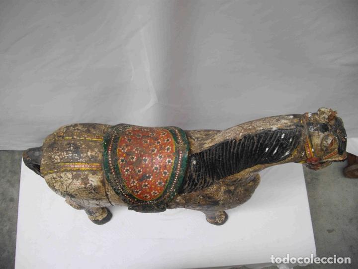 Antig&uuml;edades: CABALLO MADERA 4 PIEZAS - Foto 6