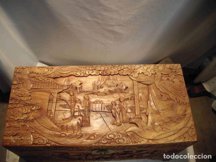 Antig&uuml;edades: ARCA TALLADA SE&Ntilde;ORAS NATURAL - Foto 3