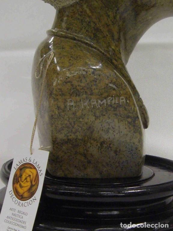 Antig&uuml;edades: BUSTO JOVEN PIEDRA VERDE - Foto 3