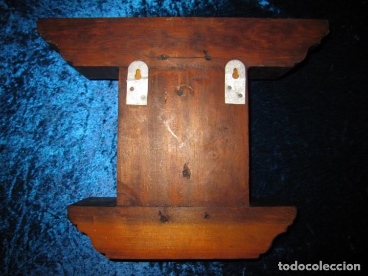 Antigüedades: Antigua talla madera ménsula, peana, pedestal, soporte, repisa, capitel pared artesanal - Foto 13 - 238769945