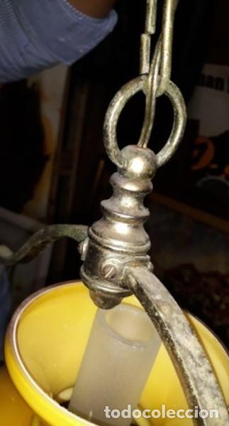 Antig&uuml;edades: LAMPARA de techo QUINQU&Eacute;..grande..opalina ORIGINAL COMPLETA - Foto 5
