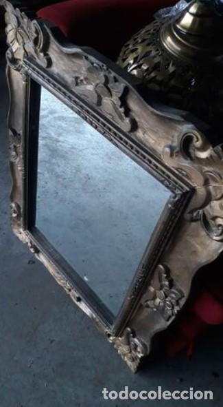 Antig&uuml;edades: Antiguo ESPEJO MARCO MADERA TALLADA. - Foto 4