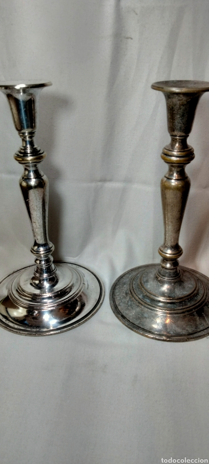 Antig&uuml;edades: Candelabros bronce plateado.U.S.A. - Foto 4