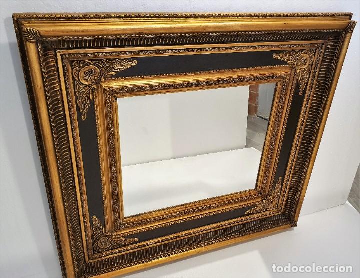 Antig&uuml;edades: ESPEJO MARCO TALLA CON RELIEVE - Foto 2