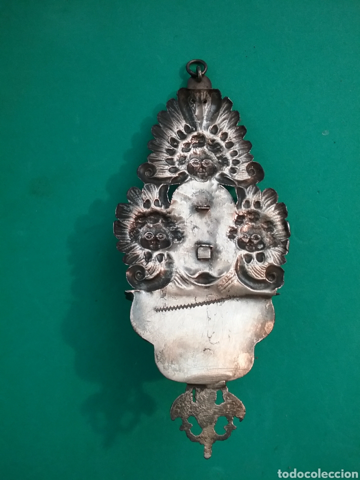 Antig&uuml;edades: Benditera en plata siglo XVIII. - Foto 2