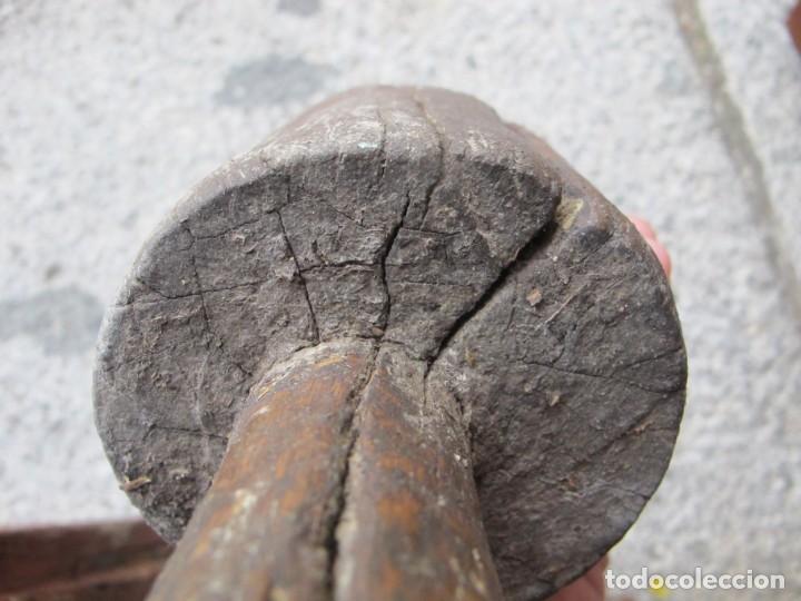 Antig&uuml;edades: MAZO DE MADERA PARA PICAR ESPARTO - Foto 7