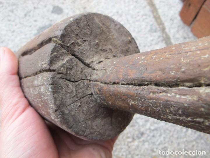 Antig&uuml;edades: MAZO DE MADERA PARA PICAR ESPARTO - Foto 12