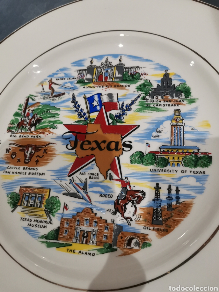 Antig&uuml;edades: Plato antiguo recuerdo de Texas - Foto 2