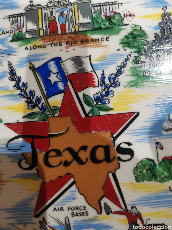 Antig&uuml;edades: Plato antiguo recuerdo de Texas - Foto 3