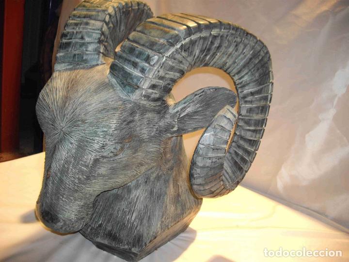 Antig&uuml;edades: CABEZA CARNERO MADERA - Foto 3