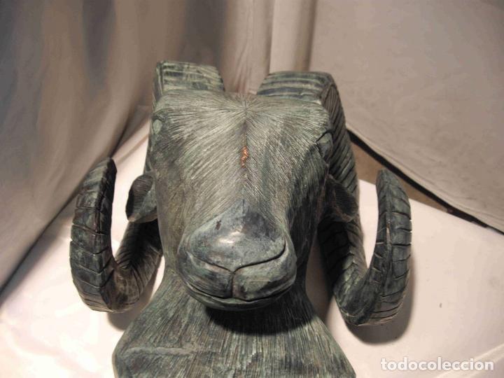 Antig&uuml;edades: CABEZA CARNERO MADERA - Foto 7