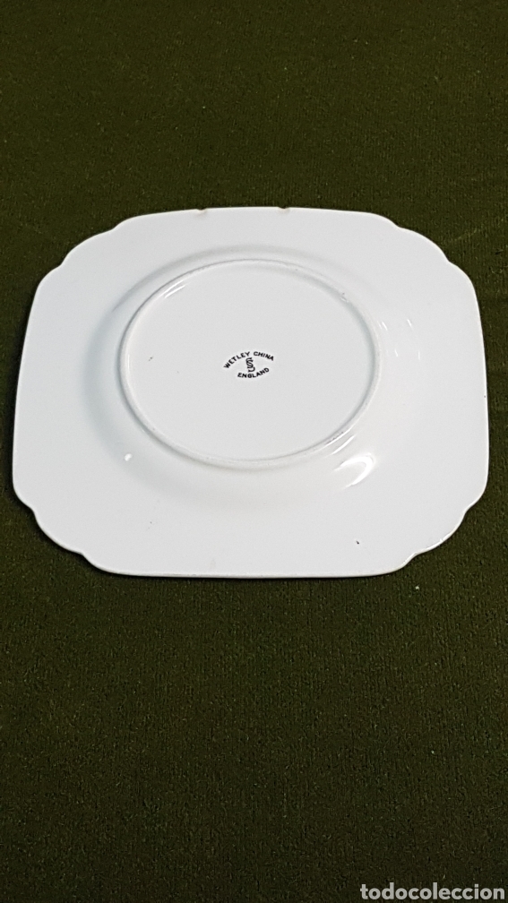 Antig&uuml;edades: Plato postre porcelana Wetley - Foto 2