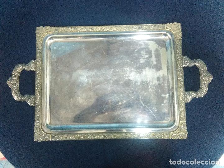Antig&uuml;edades: BANDEJA ASAS ALPACA PLATEADA Y CINCELADA - Foto 5