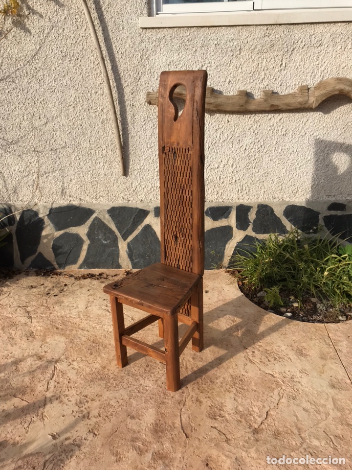 Antig&uuml;edades: Silla r&uacute;stica construida con balda de trillo - Foto 2