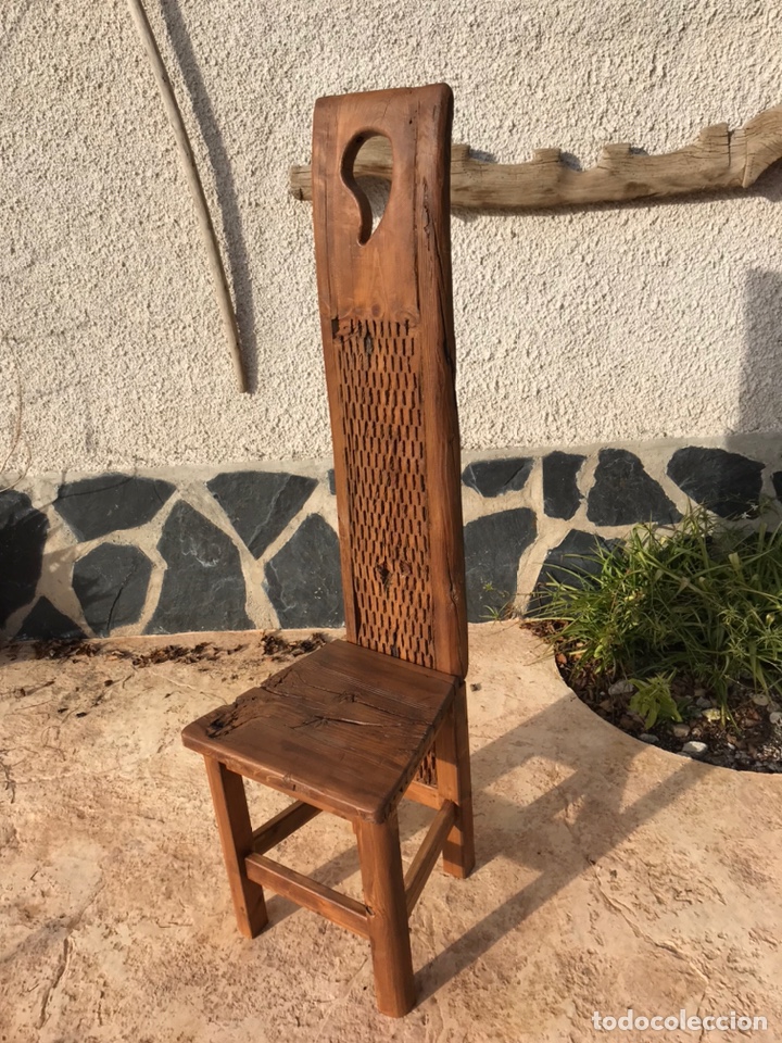 Antig&uuml;edades: Silla r&uacute;stica construida con balda de trillo - Foto 5