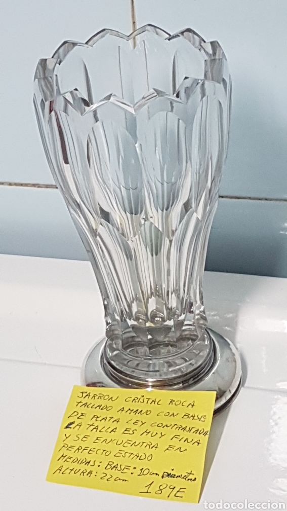 Antig&uuml;edades: Jarr&oacute;n cristal roca ,base plata. - Foto 8