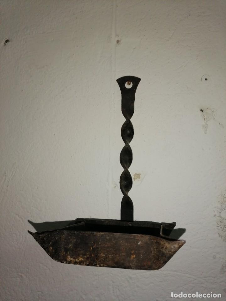 Antig&uuml;edades: ANTIGUO CANDIL HIERRO FORJADO - Foto 7