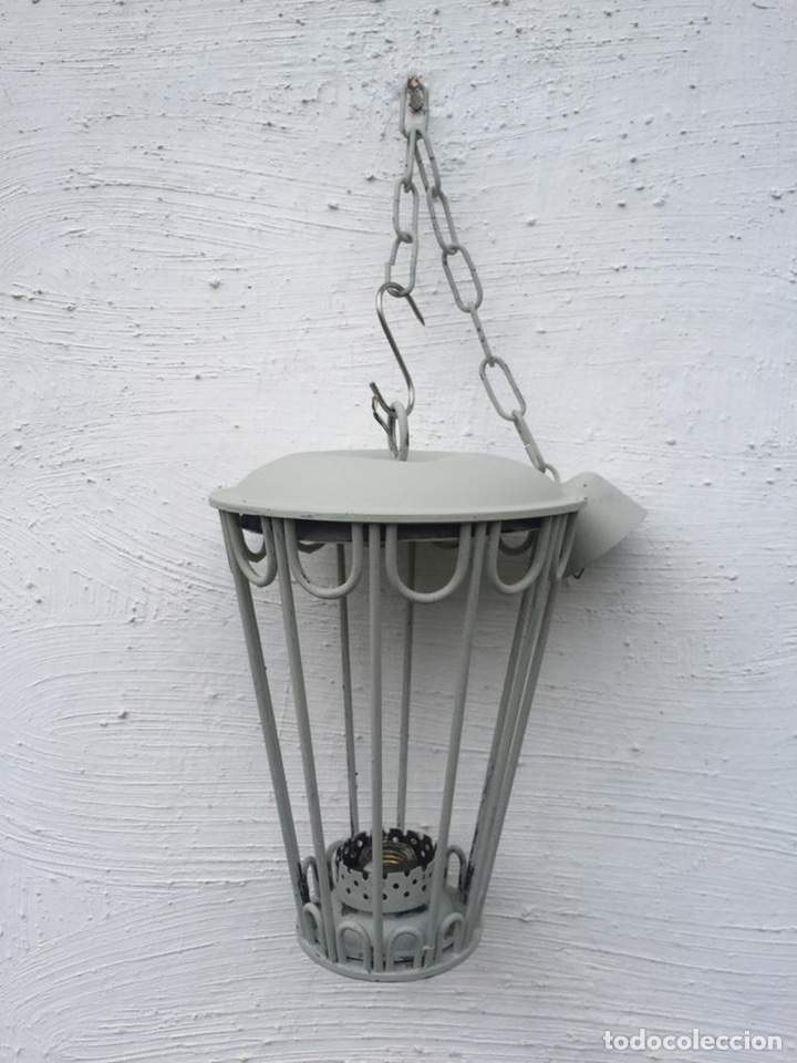 Antig&uuml;edades: FAROL VINTAGE EN HIERRO PINTADO - Foto 2