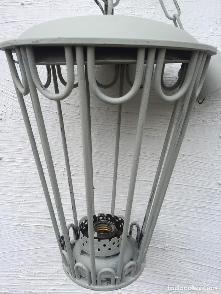 Antig&uuml;edades: FAROL VINTAGE EN HIERRO PINTADO - Foto 1