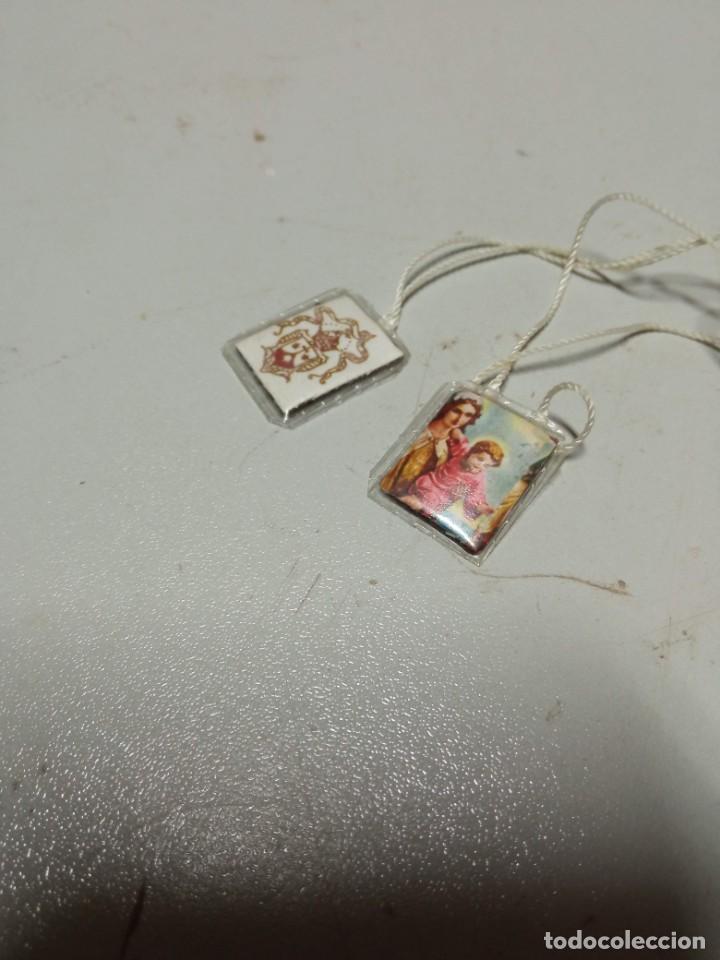 Antig&uuml;edades: Escapulario de la virgen con el ni&ntilde;o - Foto 2