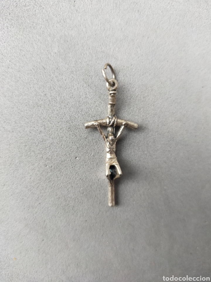 Antig&uuml;edades: CRUZ DE METAL PLATEADO. - Foto 3