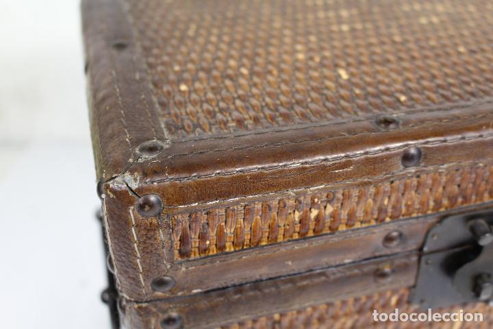 Antig&uuml;edades: CAJA BAMBU MIMBRE SEMIPIEL - Foto 2