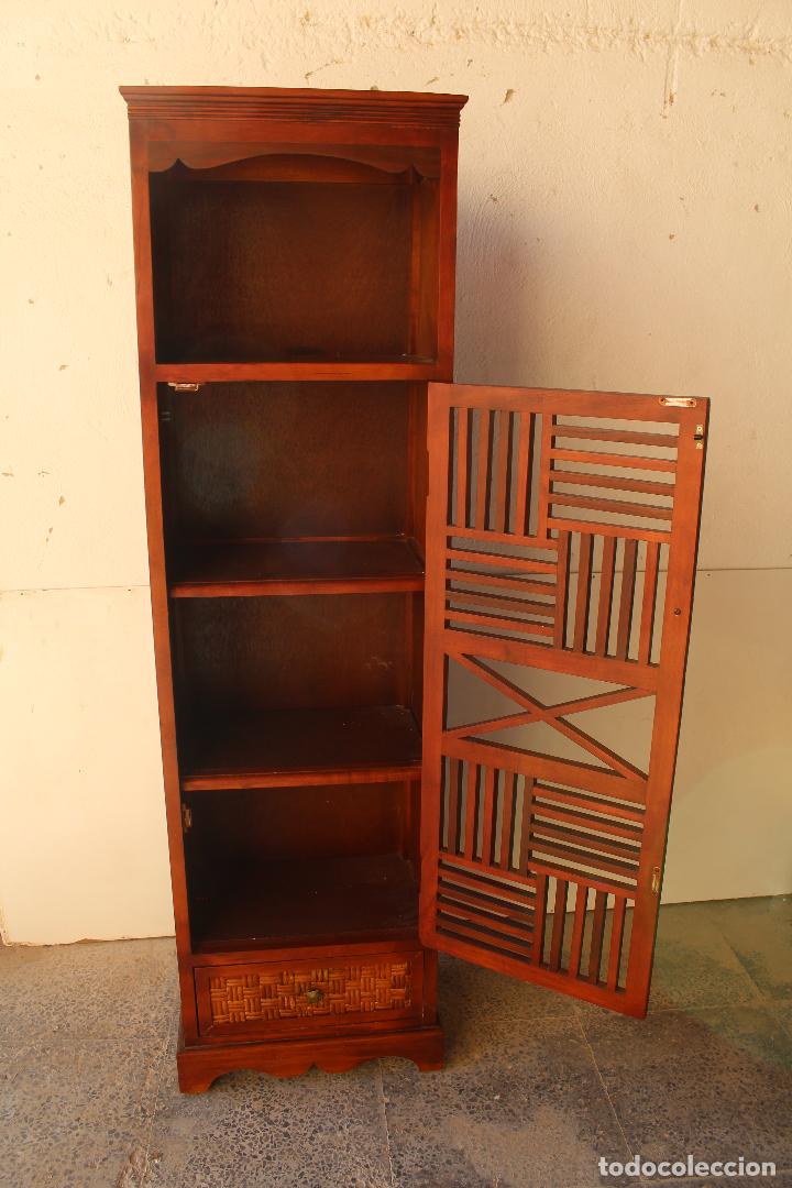 Antig&uuml;edades: MUEBLE ARMARIO LIBRERIA SALON DE MADERA Y BAMB&Uacute; - Foto 2