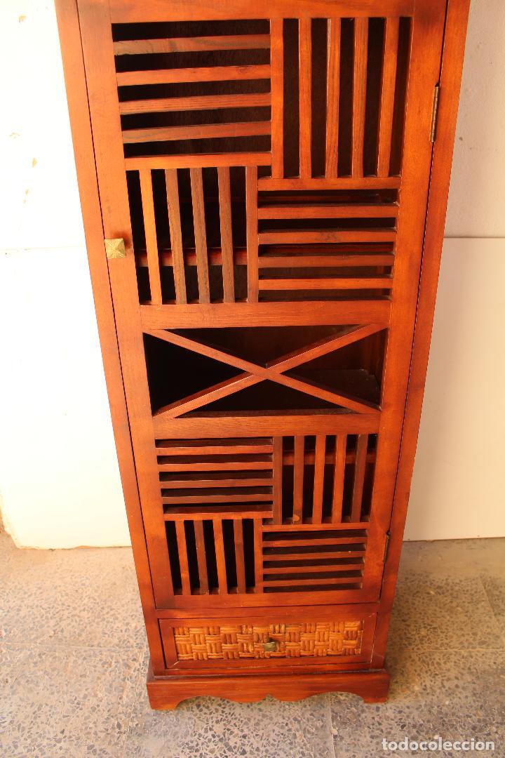 Antig&uuml;edades: MUEBLE ARMARIO LIBRERIA SALON DE MADERA Y BAMB&Uacute; - Foto 6