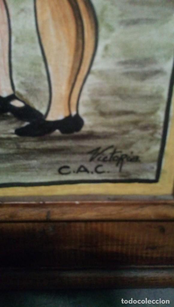 Antig&uuml;edades: CUADRO AZULEJOS PINTADO A MANO - Foto 2