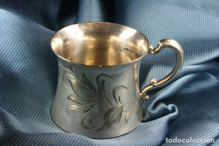Antiques: Jarra Alpaca plateada. Homan MFG Company. USA. Plated Alpaca jug.
