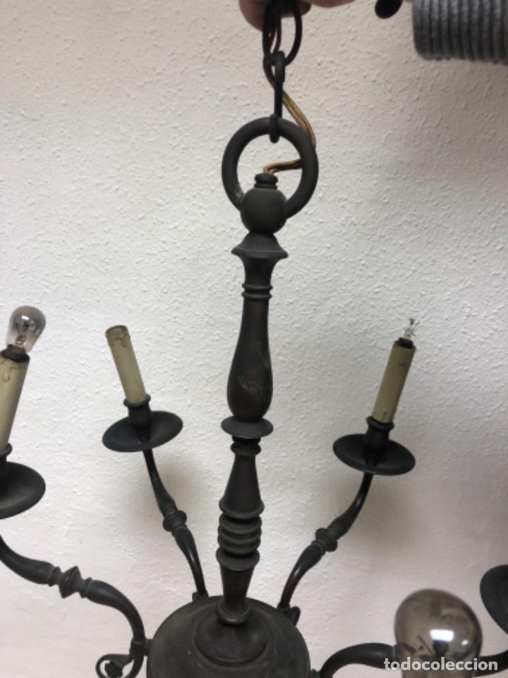 Antig&uuml;edades: L&aacute;mpara de bronce - Foto 4