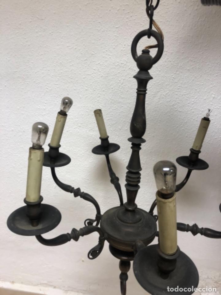 Antig&uuml;edades: L&aacute;mpara de bronce - Foto 5