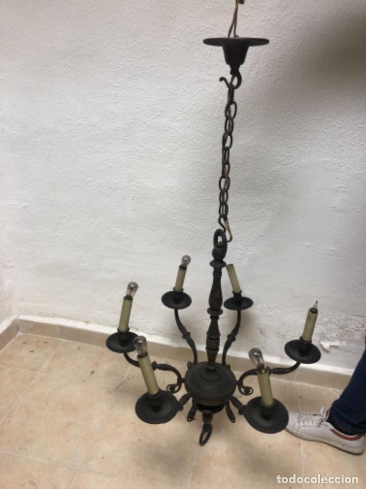 Antig&uuml;edades: L&aacute;mpara de bronce - Foto 6