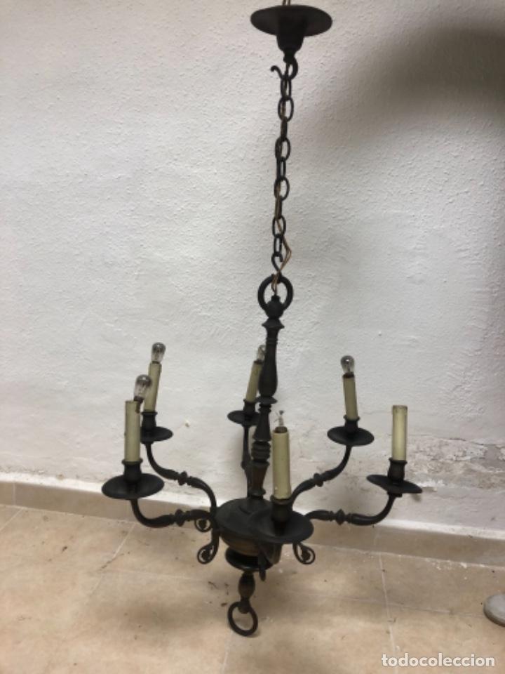 Antig&uuml;edades: L&aacute;mpara de bronce - Foto 8