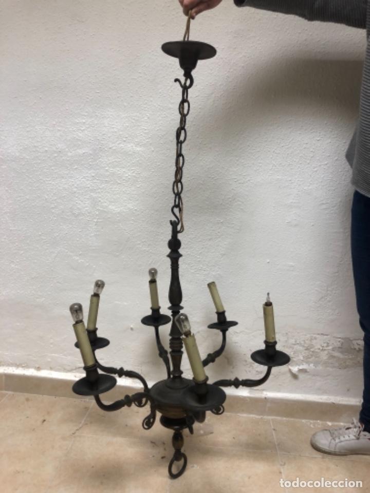 Antig&uuml;edades: L&aacute;mpara de bronce - Foto 9