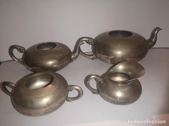 Antig&uuml;edades: Conjunto de caf&eacute; en torre de alpaca - Foto 2