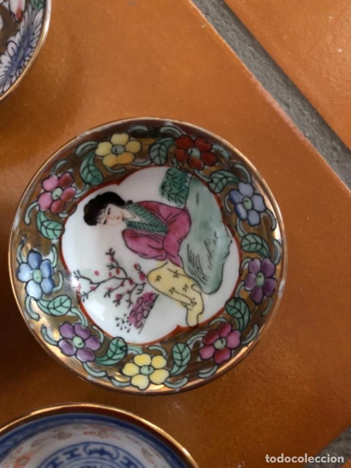 Antig&uuml;edades: 6 platitos de Macao. 7 cm de di&aacute;metro - Foto 3