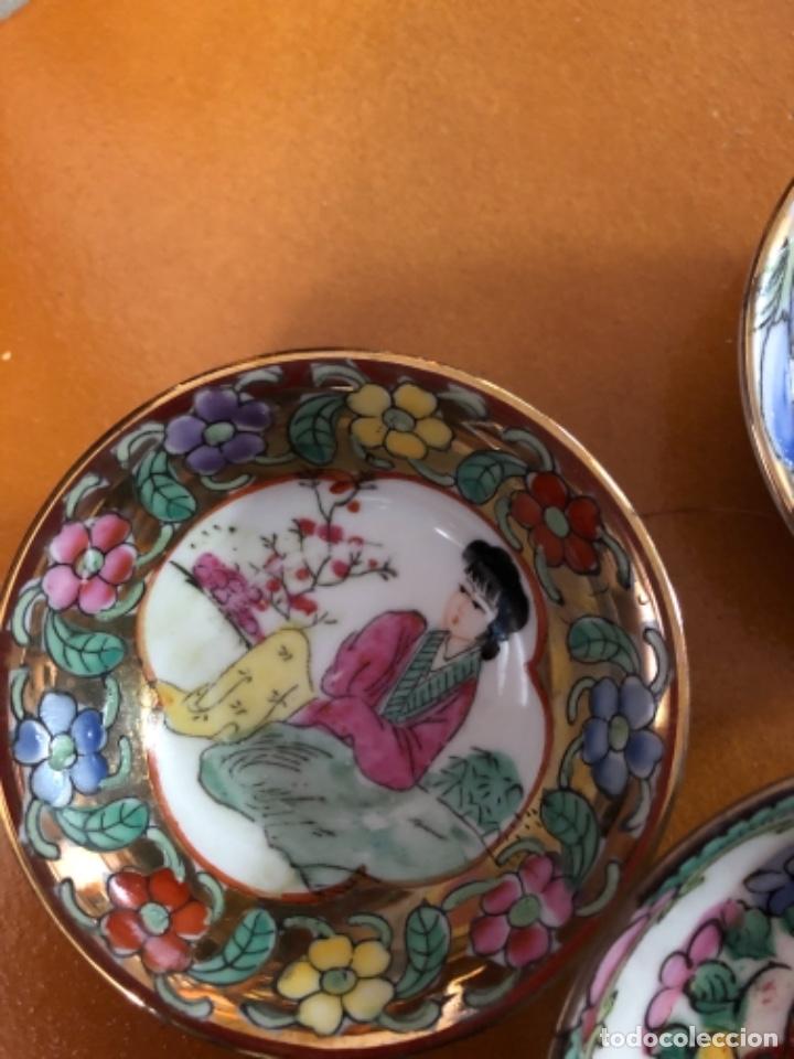 Antig&uuml;edades: 6 platitos de Macao. 7 cm de di&aacute;metro - Foto 7
