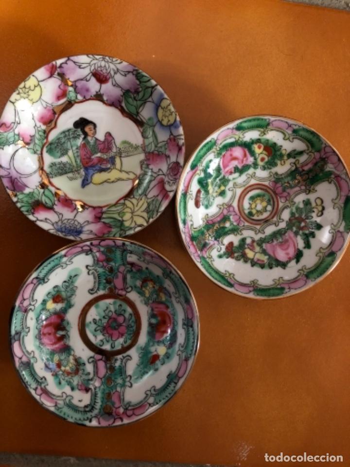 Antig&uuml;edades: 3 platitos de Macao. 10 cm de di&aacute;metro - Foto 1