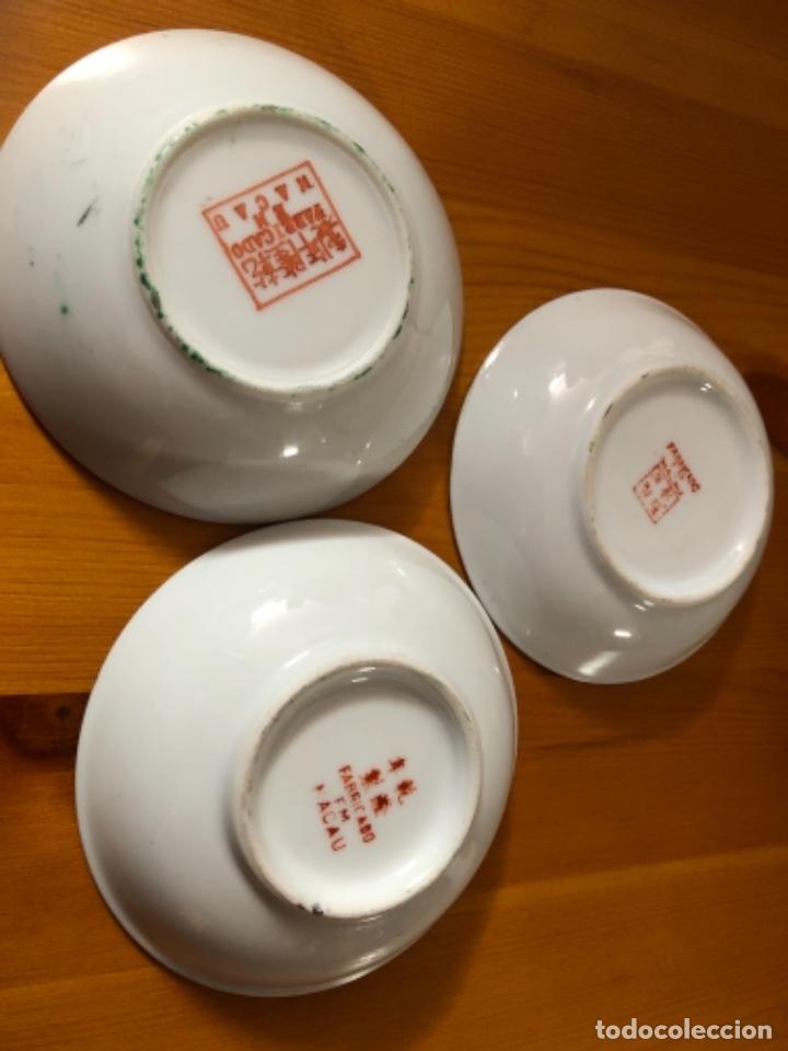 Antig&uuml;edades: 3 platitos de Macao. 10 cm de di&aacute;metro - Foto 5