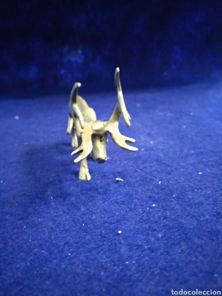 Antig&uuml;edades: Figura ciervo de esta&ntilde;o, 8cm - Foto 3